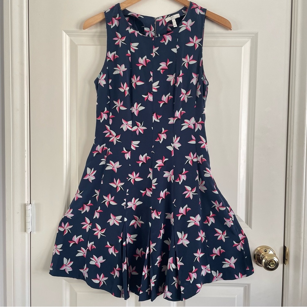 Joie Medina Navy and Pink Tropical Floral Mini Dress - Picture 2 of 10